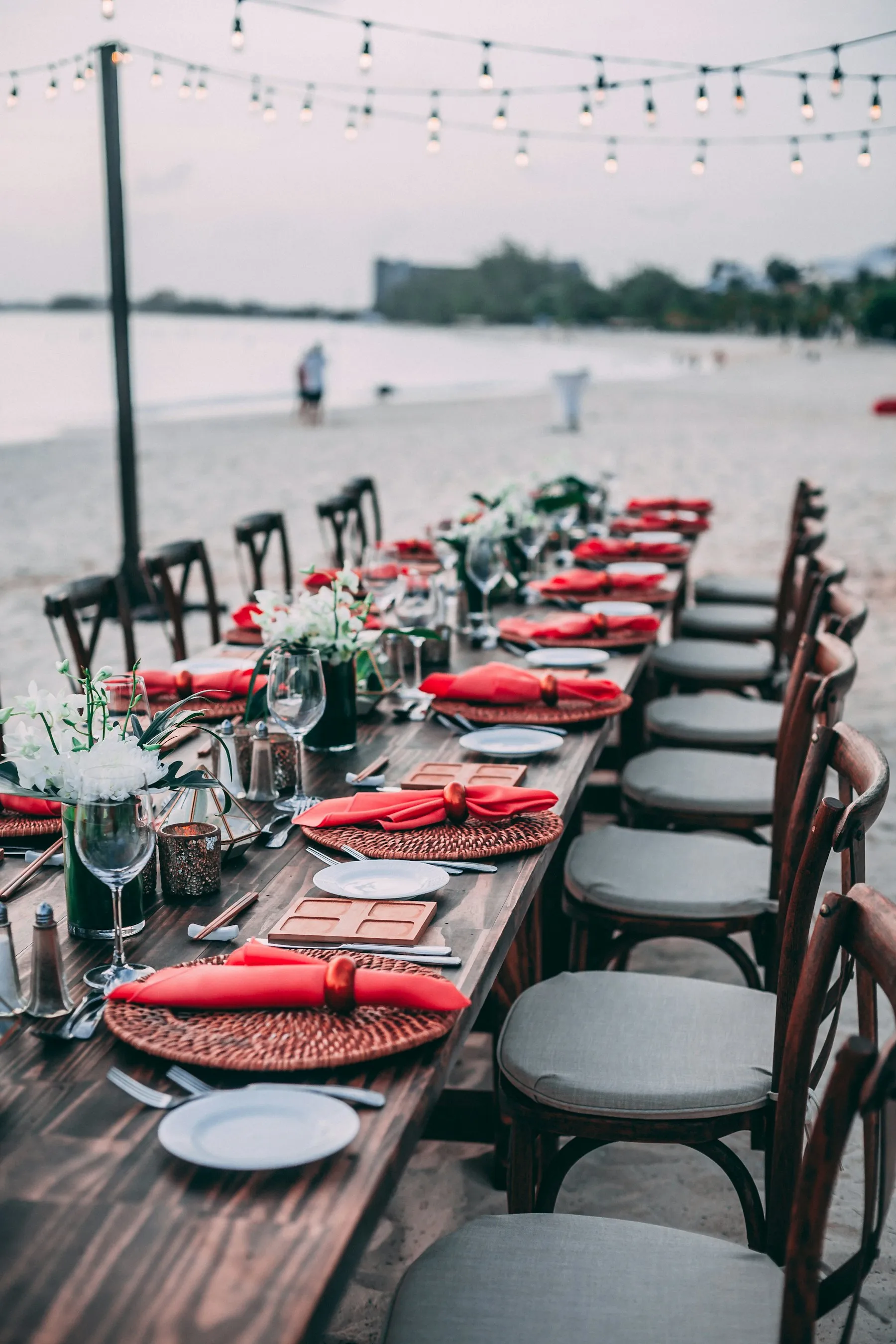 Sunset beach dinner